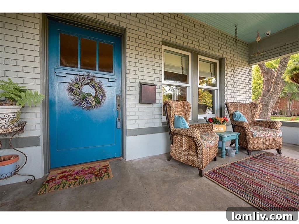 Inviting Front Porch of Craftsman Home at 701 S. Clinton Ave