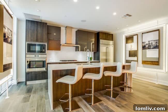 Windrose Tower at Legacy West: Over a Quarter of Units Sold in First Month 7 Contemporary kitchen in the Windrose Tower sales center