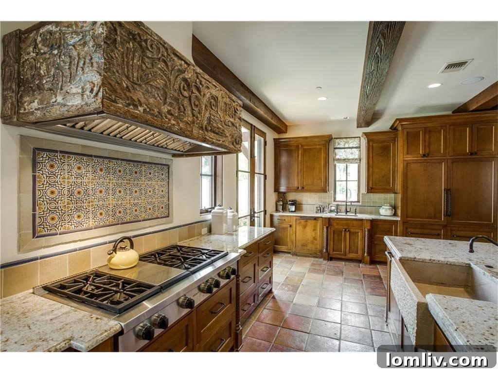 Spacious Kitchen Island with Elegant Granite Countertop