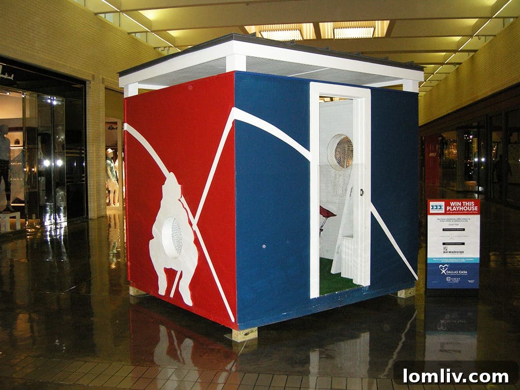 The GAME TIME playhouse by Creekview Custom Homes with parmadesign, a fun and active design at the Dallas CASA Parade of Playhouses, perfect for sports enthusiasts.