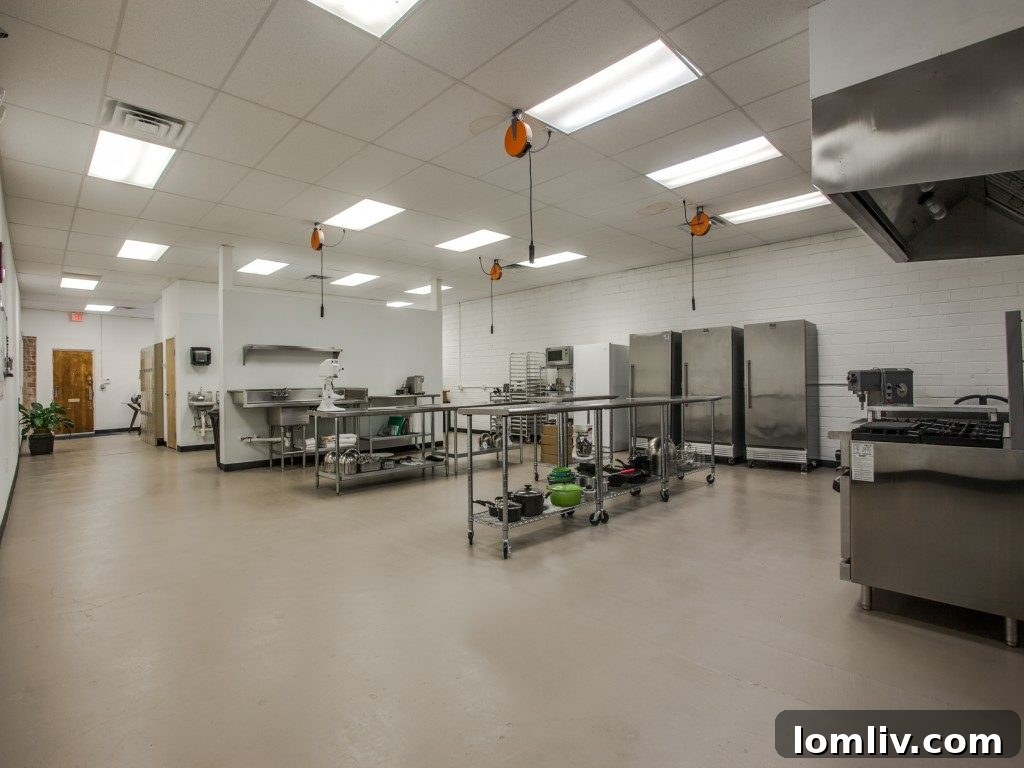 Commercial kitchen at the heart of the Design District home