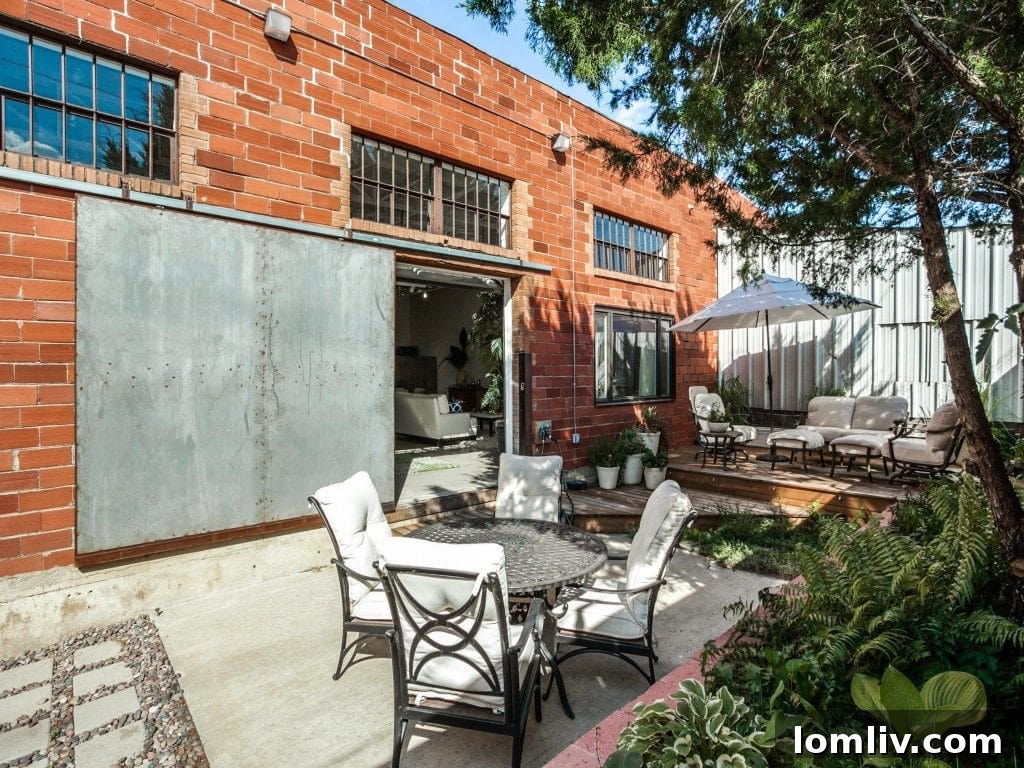 Back Garden with Calatrava Bridge View at 1105 E Levee Street