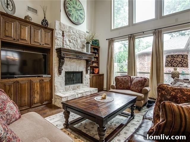 Spacious kitchen with granite counters, custom cabinets, and large island