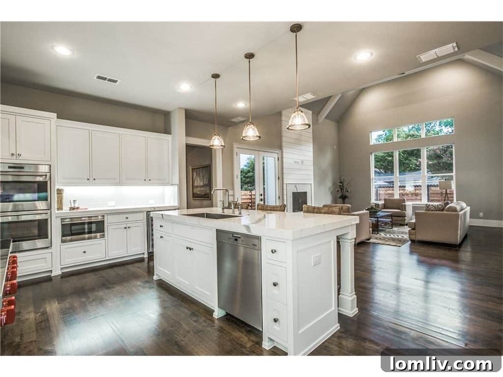 Cambridge Homes' M Streets Modern Farmhouse: Designed with HGTV Flair 9 Close-up of Luxurious Porcelain Countertops and Fireplace Design