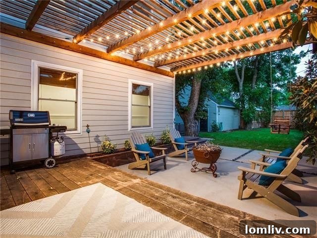 Private backyard patio for entertaining