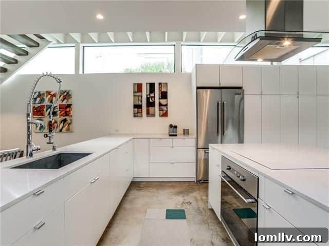 Architectural Excellence: Dallas Modern Townhome Tops Our Open House Guide 5 Modern kitchen with high-end appliances
