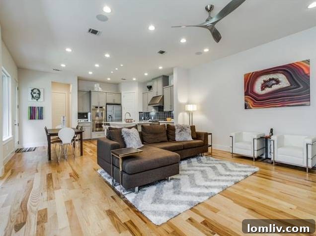 East Dallas Modern: Redefining Urban Life 7 Bright Living Area in Dallas Townhome
