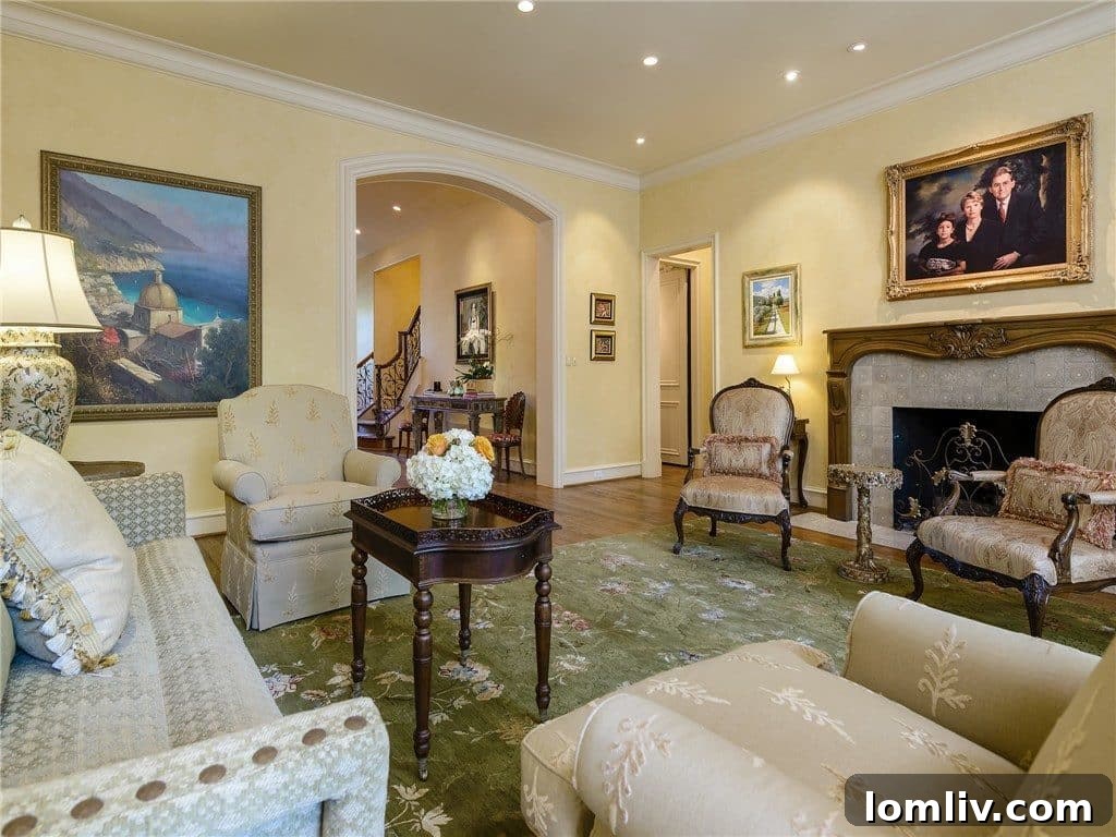 Cozy den or informal living space with elegant furnishings