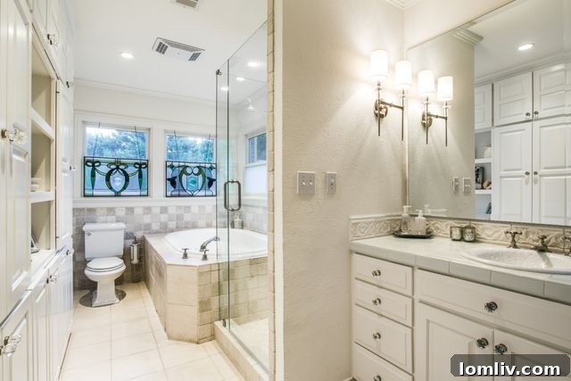 Lush backyard patio and garden of Kessler Park estate