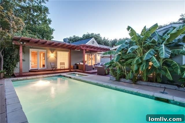 Outdoor deck with pergola, pool, and spa, 4684 S. Versailles Ave