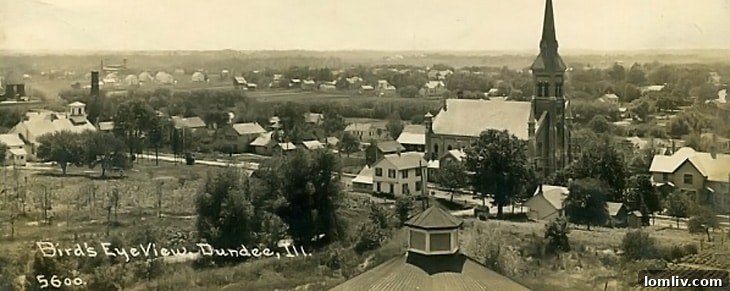 Dundee Illinois History Birds Eye View - A glimpse into suburban life