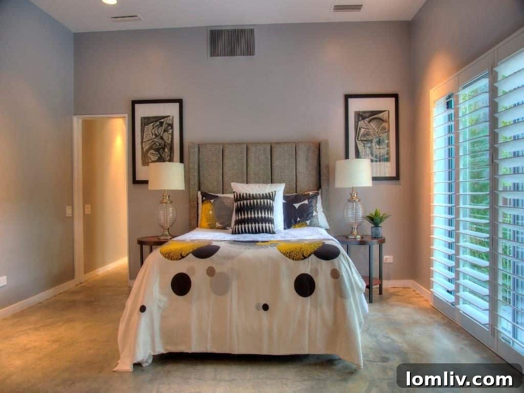 Luxurious master bedroom with abundant natural light