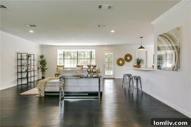 Secondary bathroom with modern vanity and tile work