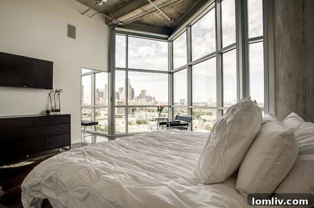 Cedars Condo Boasts Breathtaking Downtown Dallas Views 13 The Beat Lofts Unit 908 Bedroom with City View