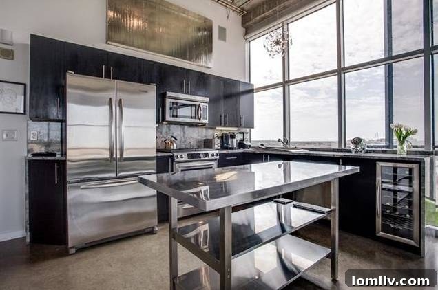 Cedars Condo Boasts Breathtaking Downtown Dallas Views 7 The Beat Lofts Unit 908 Open Concept Kitchen