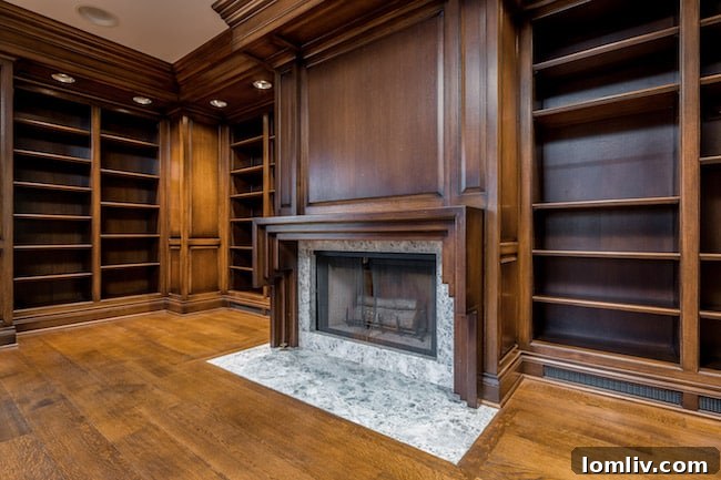 A serene study within the Penson home, featuring warm wood tones and thoughtful design