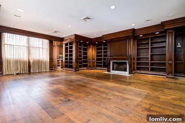 Thoughtfully designed study interior, a hallmark of O'Neil Ford's functional yet elegant spaces