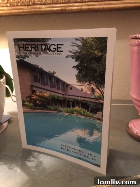The elegant cover of the Heritage Auction catalog featuring the Penson estate