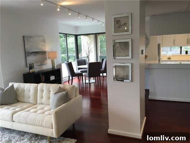 Unit 3C Living Area - Exposed Beam Design