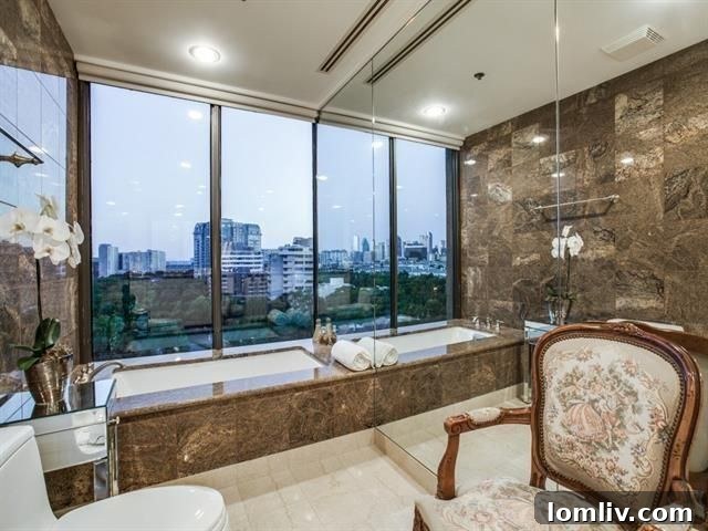 Luxurious Guest Bathroom with City Views in Unit 11B