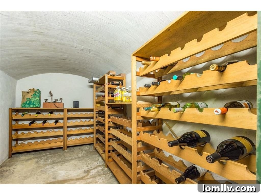 Custom Wine Room in Basement with Bottle Storage