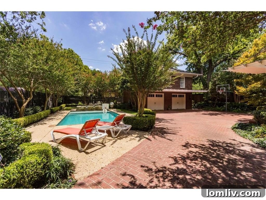 Aerial View of the Property, Showcasing Pool and Guest House