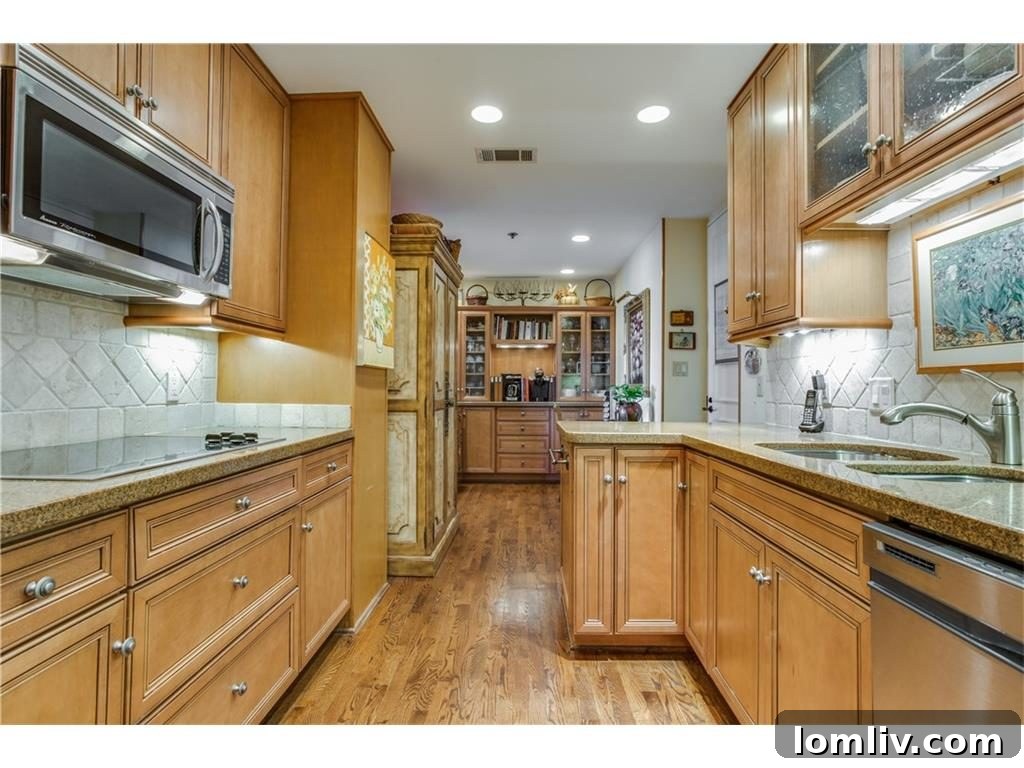 Spacious Remodeled Kitchen with Mid-Tone Wood Cabinets