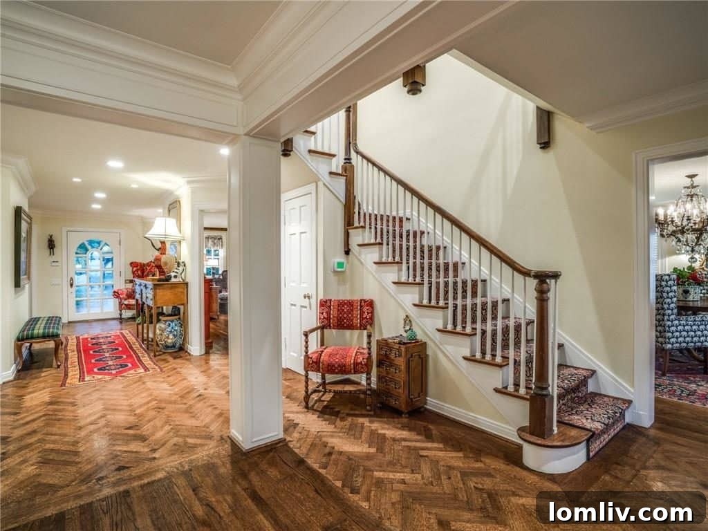 Elegant interior detail with rich wood finishes