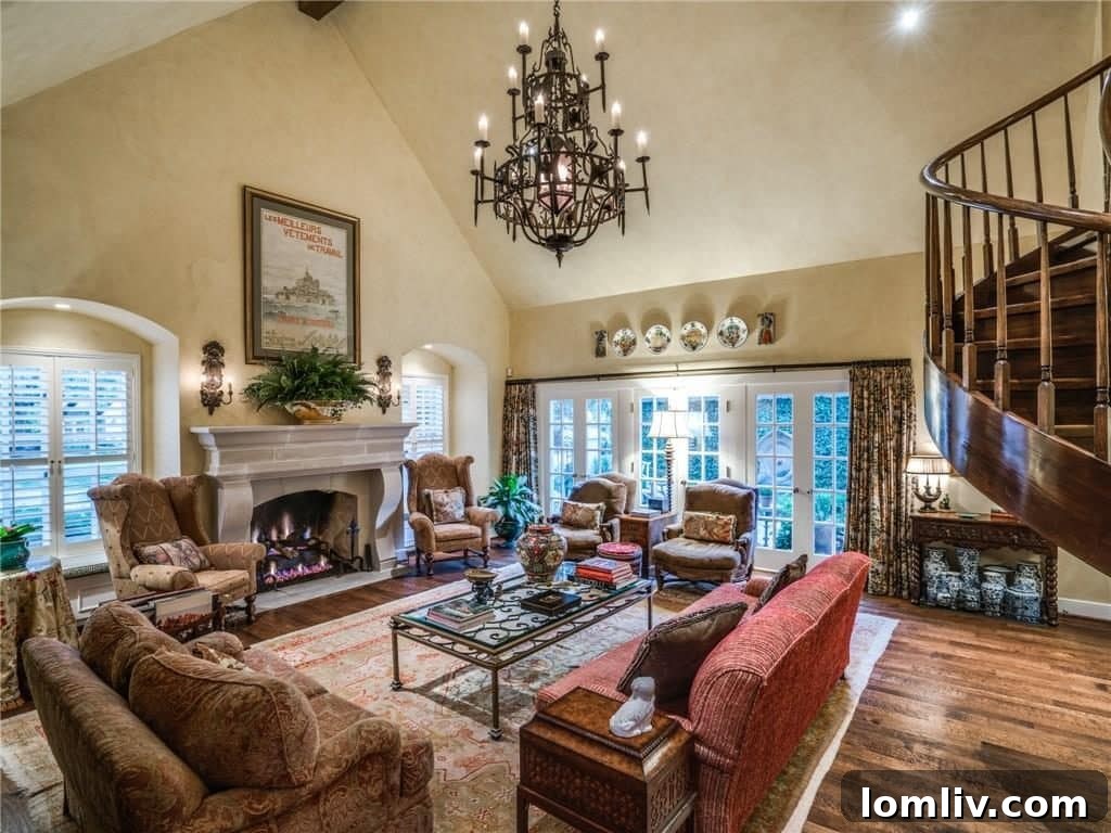 Sophisticated living room with classic furnishings in Greenway Parks