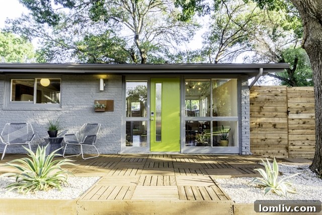 The stunning renovated exterior of the Cliff May home, now restored to its former glory