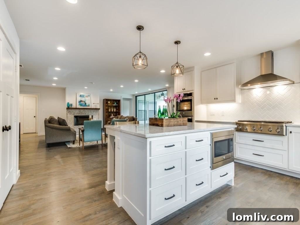 Stylish Kitchen with Shaker Cabinets and Industrial Shelving