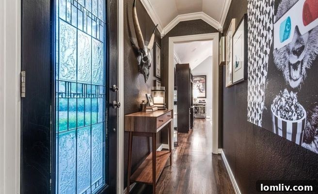 Welcoming Foyer with Dark Hardwood Floors
