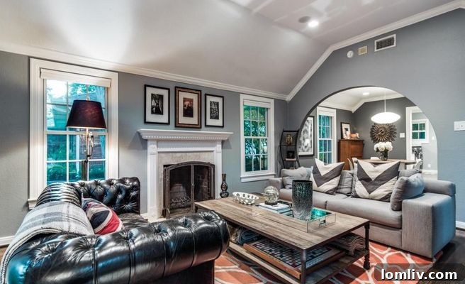 Spacious Dining Room with Archway and Natural Light