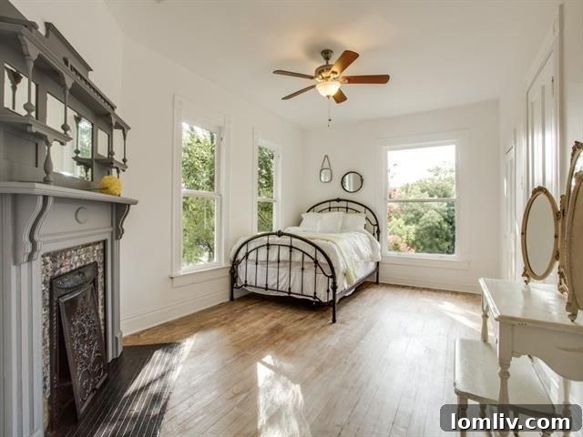 The inviting dining area of 4317 Worth St., meticulously restored to enhance its historic charm.