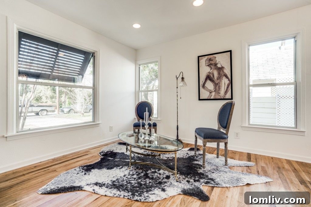 A cozy and beautifully renovated interior space at 9014 Daytonia Ave.