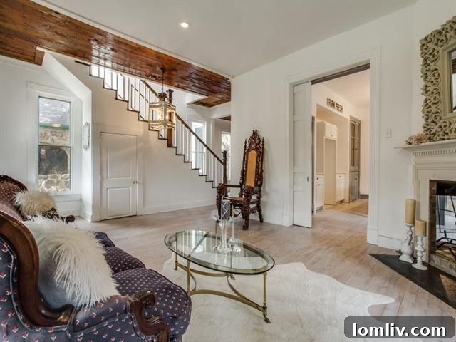 The grand entrance of 4317 Worth St., affectionately named 