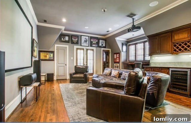 Tyler Seguin's Media Room with Sports Memorabilia