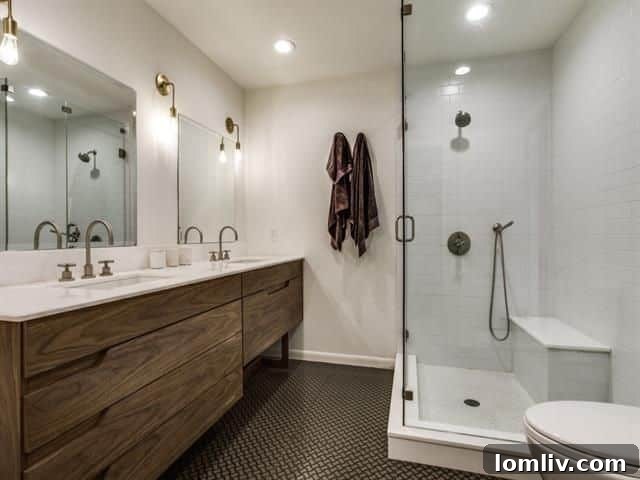 Architectural Detail of Deep Eaves and Brick Facade