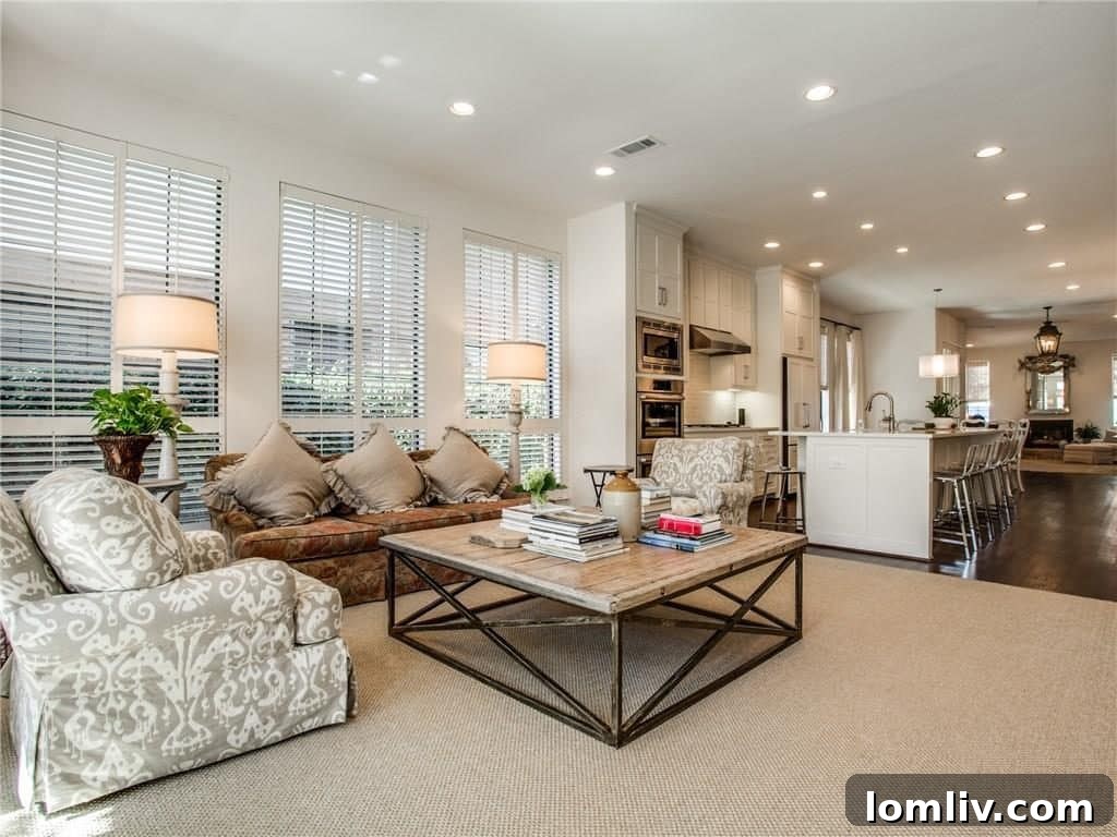 Spacious open concept dining area connecting to living space in 3603 Asbury Street