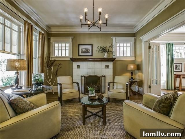 Grand foyer and staircase of the 5533 Swiss Ave. historic home.