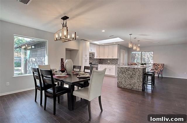 Bright and open living space in the renovated Prestonwood house.