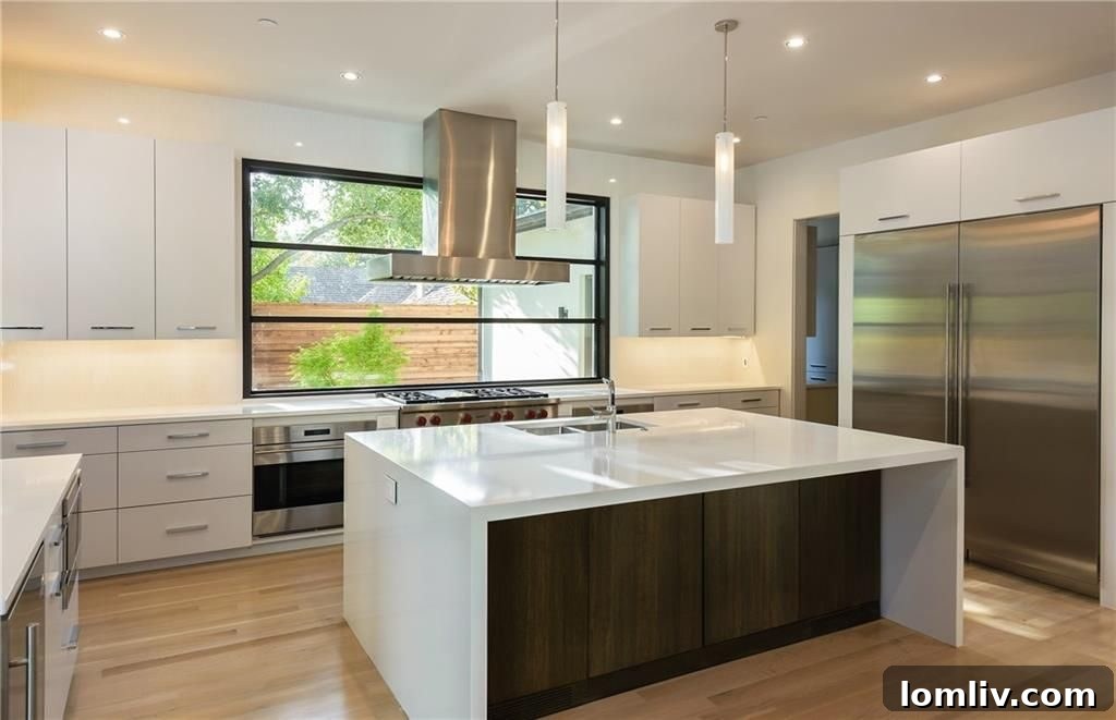 Gourmet kitchen with quartz countertops and high-end appliances