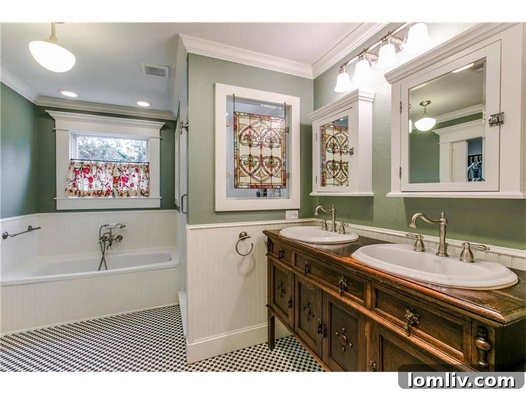 Luxurious bathroom with dual vanities