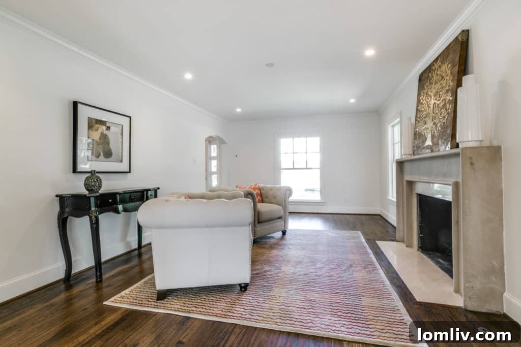 Spacious living room with elegant decor and natural light