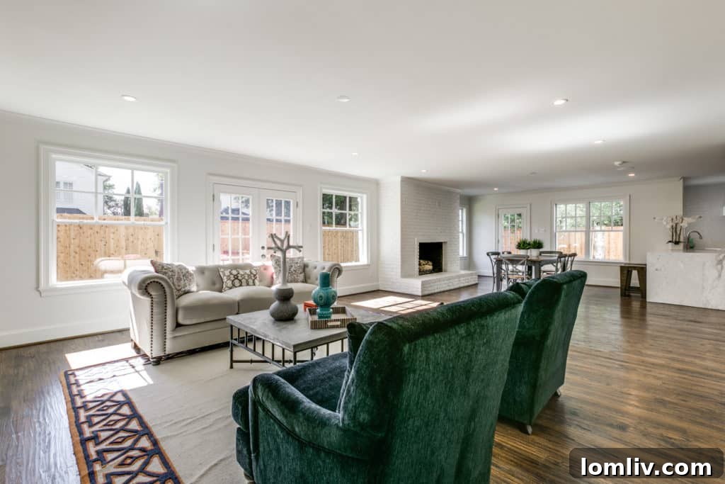 Comfortable family room with stylish furnishings