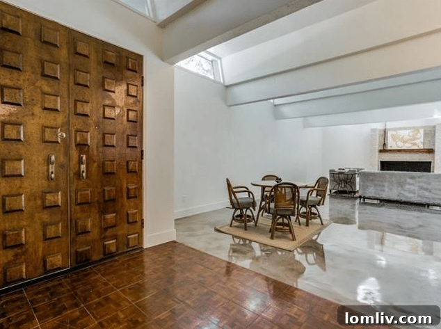 Impressive Entrance with Reverse Coffered Front Doors