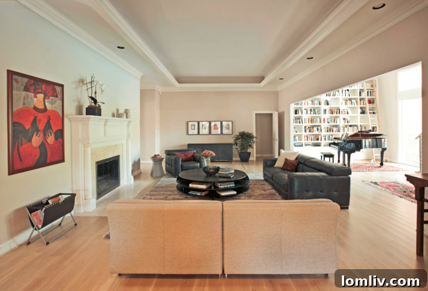 Linda Fritschy: Crafting Custom Interiors Inspired by You 16 Luxurious living space with high ceilings and grand windows, designed for comfort