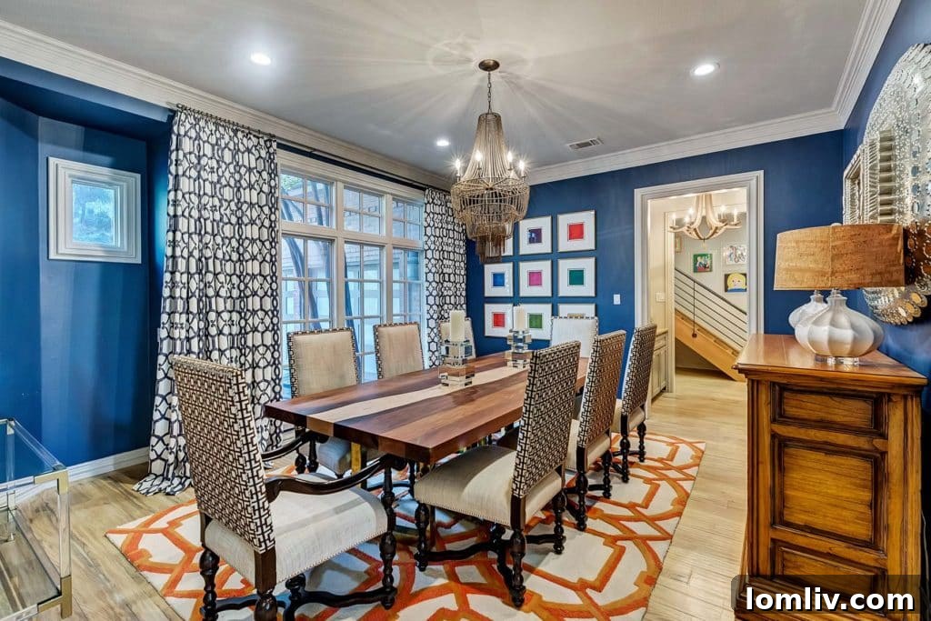 Dining room at 3000 Simondale, modern and traditional