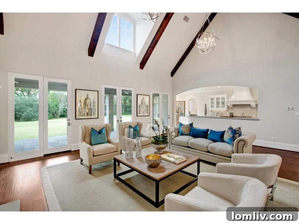 Spacious Family Room with Vaulted Ceilings