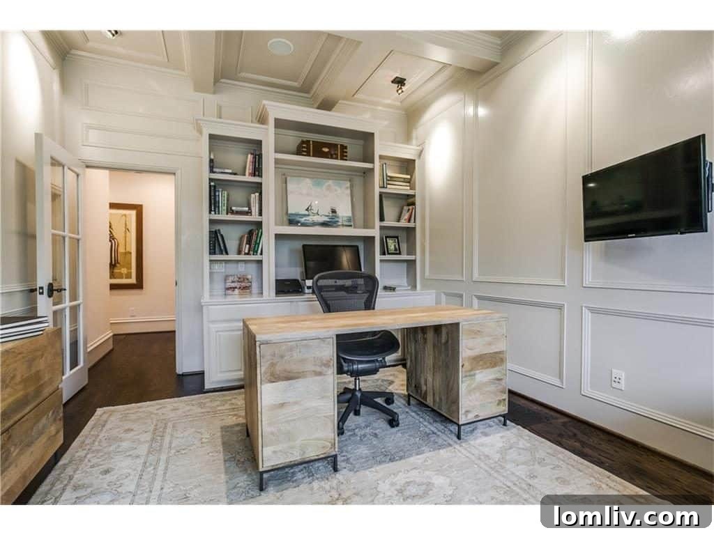 Spacious walk-in closet with custom shelving and ample storage